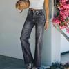Spring, Autumn and Summer Women's Jeans Broken Wide-legged Pant Fashion Temperament Micro-large Trousers Trend