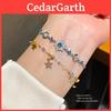No Ip Silver Glass Star Shape Adjustable Bracelet For Women With Elegant Design For Gift Giving