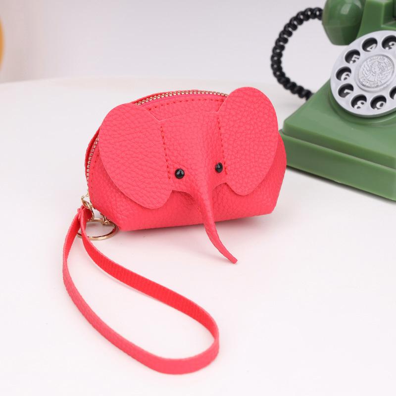 1Pcs Creative Lipstick Zipper Card Bag Cute Small Elephant Wallet Cosplay Anime Purse Elephant Japanese Bag Backpack Pendant