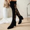 Woman Boots 2026 Leopard Print High Heels Goth Shoes Over-the-Knee Boots Sexy Chunky Pumps Back Zip Fashion Shoes Suede Boots