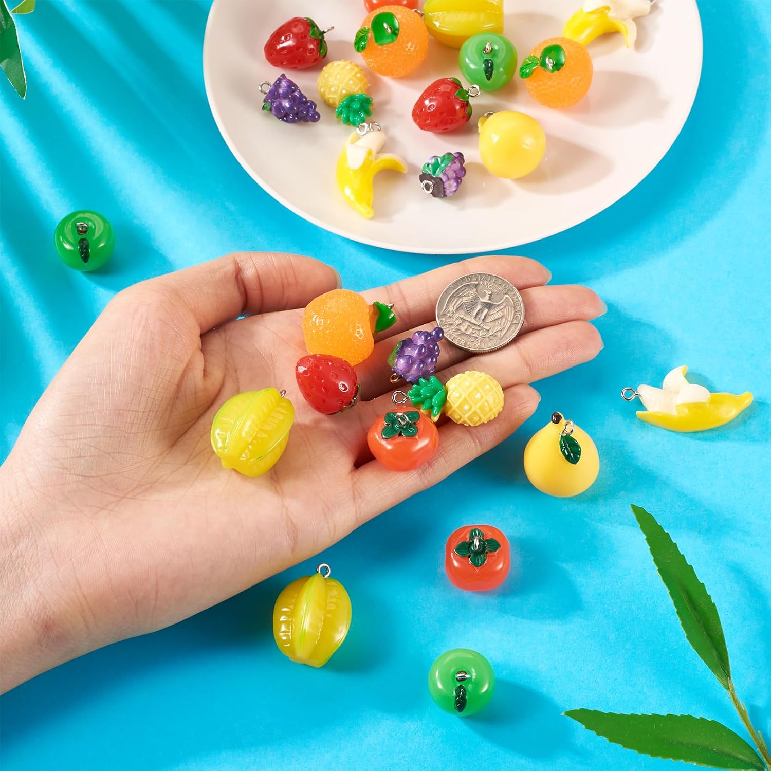 

Craftdady Фруктовые подвески-шармы Милые смоляные подвески в виде еды Яблоко Апельсин Ананас Клубника Подвески Прелестные овощные грибные шармы для DIY