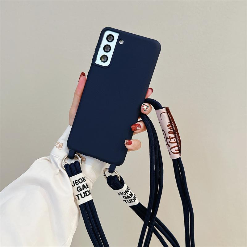 Candy Color Lanyard Integrated Soft Shell for Women Suitable for Samsung S25 UltraS24S23 Mobile Phone Case for Women A16A06 Japanese and Korean