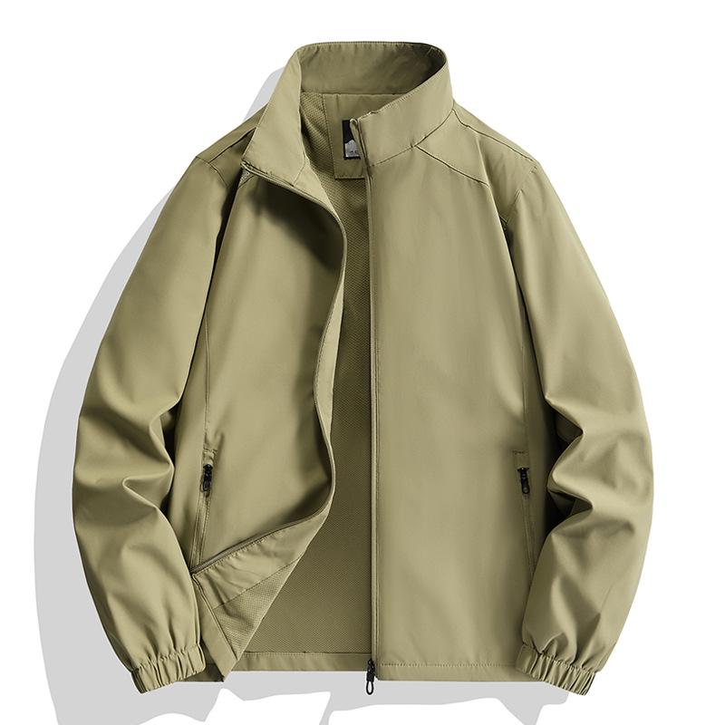 Men's Slim Fit Spring/Autumn Soft Shell Stand Collar Windbreaker Jacket