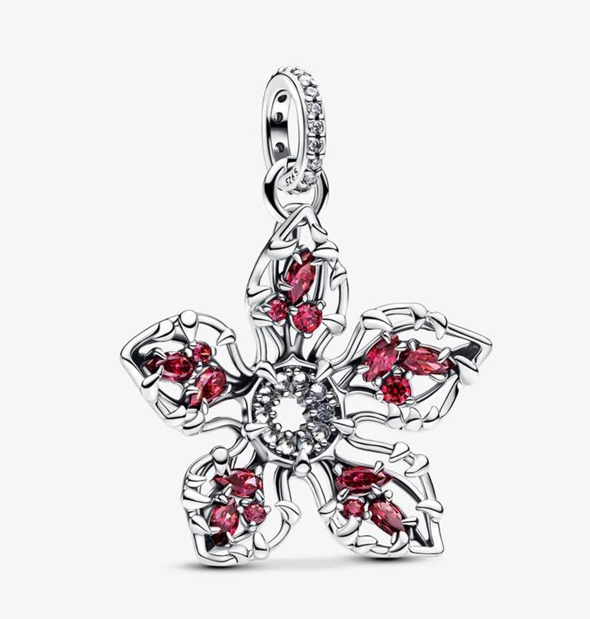 Original Copper Snowflake Flower Heart Pendant Blessing Bead Charms For Diy Bracelet Classic Jewelry Women Gift