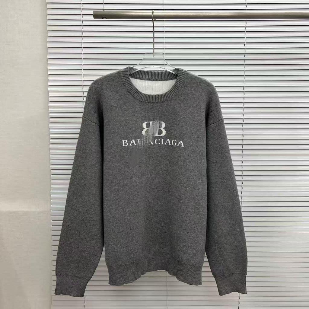 25SS Herbst/Winter Jacquard-Strickpullover mit großem Logo und Rundhalsausschnitt für Damen und Herren