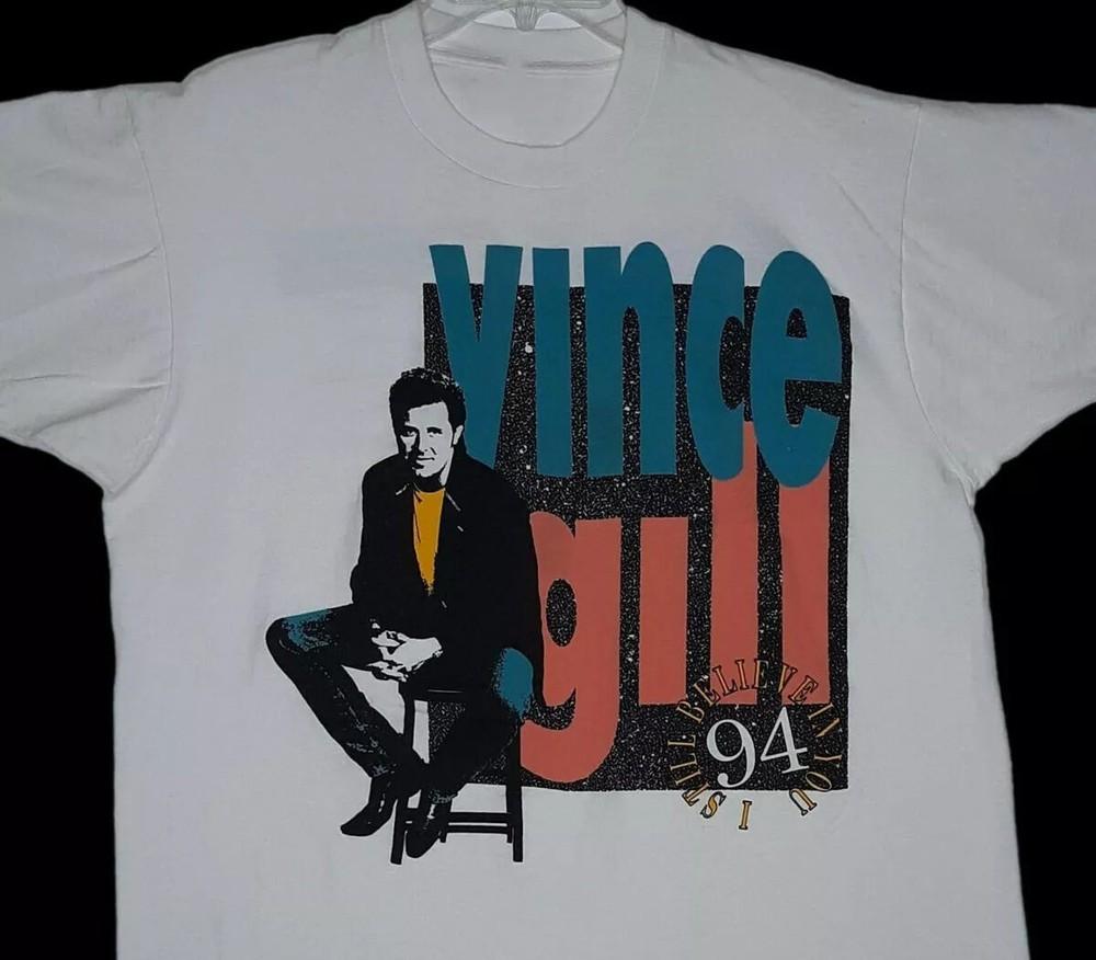 Vtg Vince Gill Concert Cotton White Full Size Men Women Tee Shirt  CS010 Unisex T-Shirt XXL