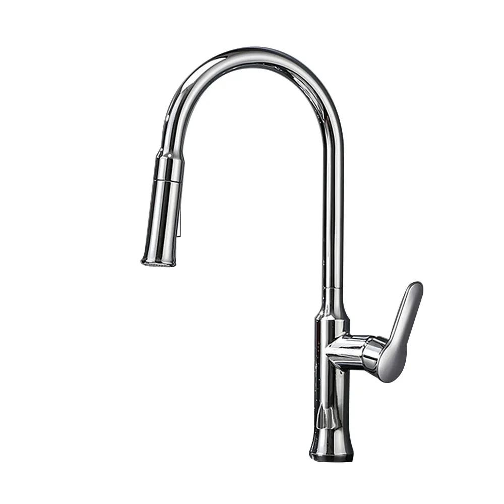 Factory Direct Polish Copper Water Saver Filter Swivel Robinet Para Torneira Chrome White Sink Mixer Pull-out Kitchen Faucet Tap
