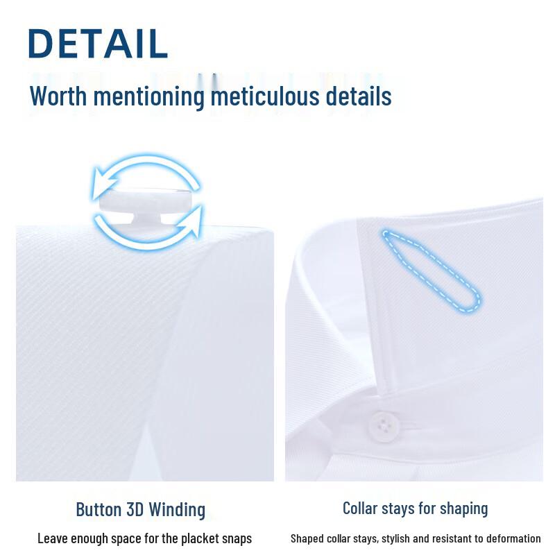 ROMON Men's Wrinkle-Free Cotton Long-Sleeve Shirt