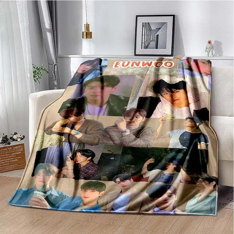 Populární korejský herec Cha EunWoo deka Star Art Flanel Měkká teplá deka pro ložnici Pikniková deka Dárek pro fanoušky