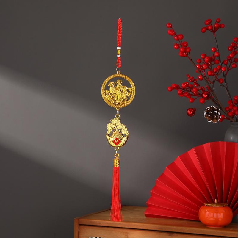 2027 Chinese New Year Goat Hanging Ornament Red Tassel Cute Lucky Spring Festival Gifts