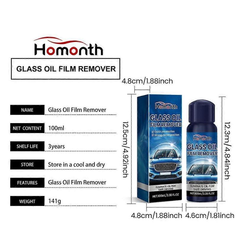 Car Glass Oil Film Cleaner, Car Windshield Decontamination Cleaning Multi-Purpose Cleaner