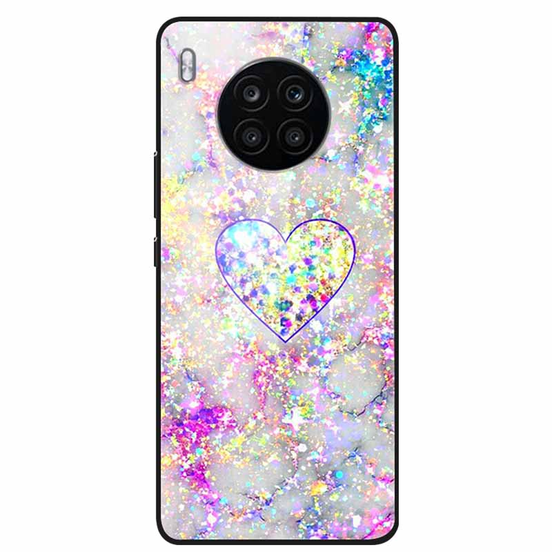 Tempered Glass Cases For Honor 50 Lite Covers Protective Fashion Hard Back Cover for Huawei Honor 50 Lite Phone Cases 50Lite Bag