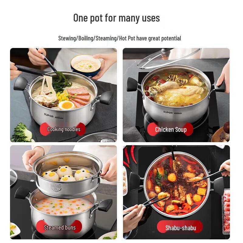 Supor 304 Stainless Steel Universal Cooker Soup Pot