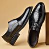 Fashion Men Dress Shoes Patent Leather Brogue Shoes for Male Formal Wedding Party Office Shoes
