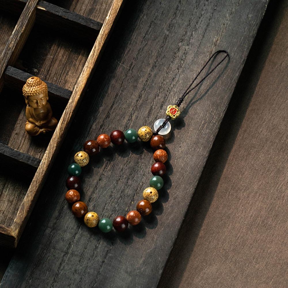 Charm Holzperlenanhänger Tibetische Perlen Schlüsselband Kreativer Autoschlüsselanhänger Rucksackdeko