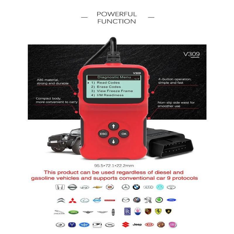 OBD Car Fault Detector Reading Code Card OBD2 Car Diagnostic Instrument Tool Code Reader