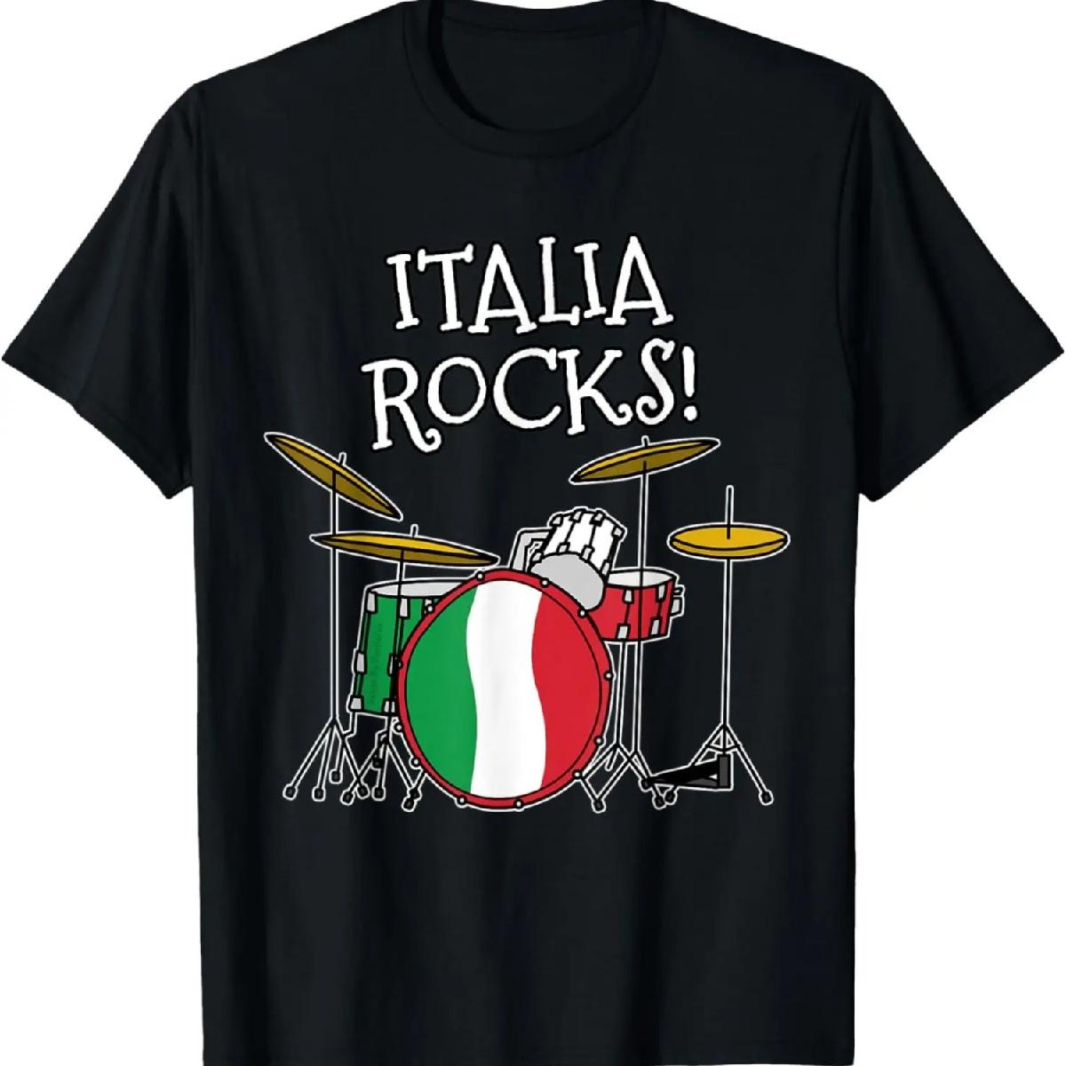 

Italian Flag Drum Kit, Italia Rocks, Drummer Musician T-Shirt XXXXXL різнокольоровий