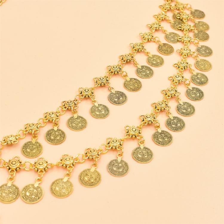 Stylish Metal Chain Belt Multi Layer Waist Chain Layered Belly Decor for Belly Dance Parties Theatrical Performances