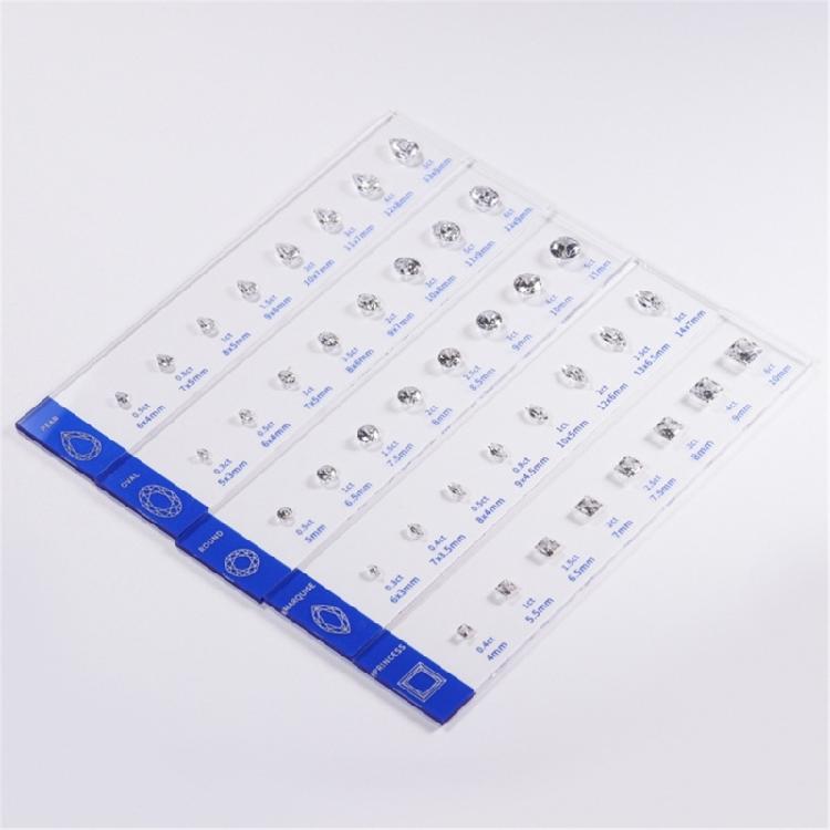 Jewelry Store Accessory Cubic Zirconia Size Comparison Set With Ergonomic Caliper Designs