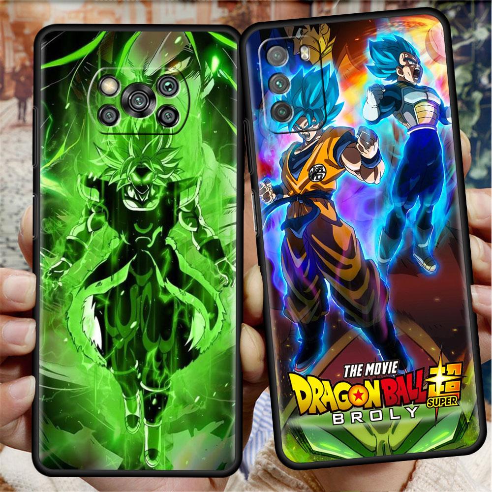 Phone Case For Xiaomi Mi Poco X3 NFC X4 M4 M3 Pro F1 F4 F3 GT C40 11T 11 Lite 5G Fundas Black Cover Saiyan Brolis Anime