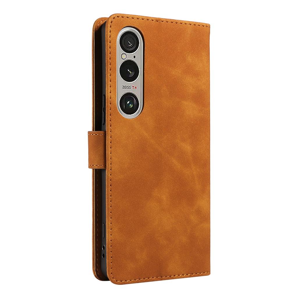 For Sony Xperia 1 VI Case with Thickened Strap RFID Blocking Wallet Stand Leather Flip Phone Cover