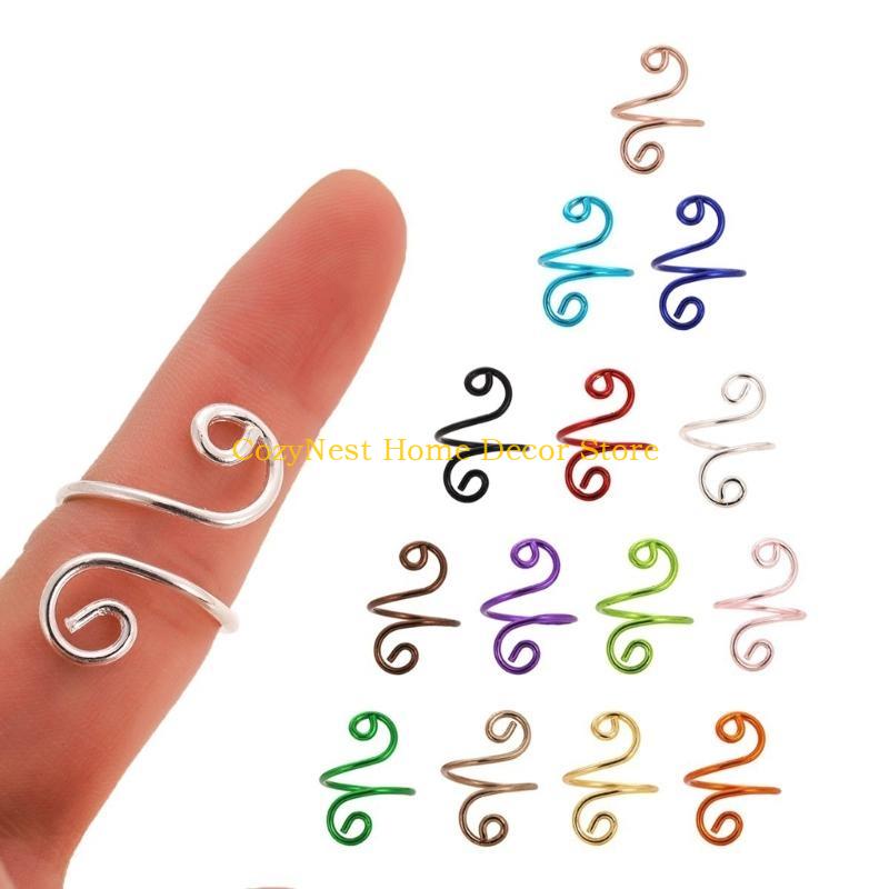 92MF 10/14/15 Pcs Snake Shape Crochet Rings Tension Guide Yarn Rings Knitting Accessories for Mother Women