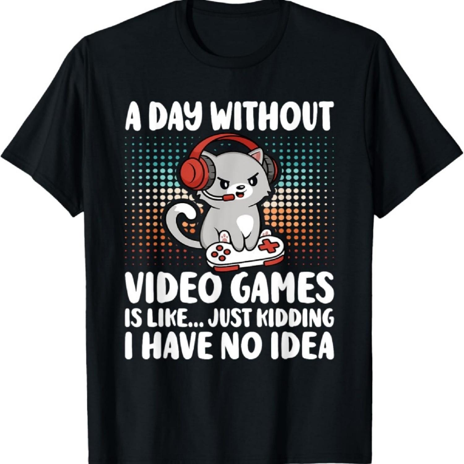 

Забавная геймерская футболка «День без видеоигр» для мальчиков, детей, подростков XXXXXL чёрный