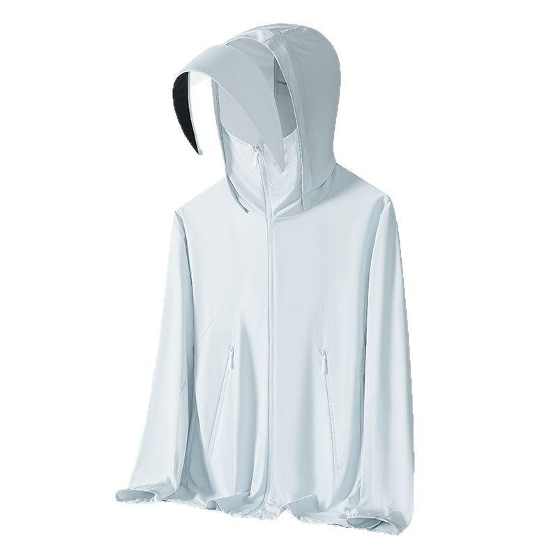 Unisex Hooded Ice Silk Sun Protection Jacket: Skin-Friendly, Breathable, Lightweight, and Cool.