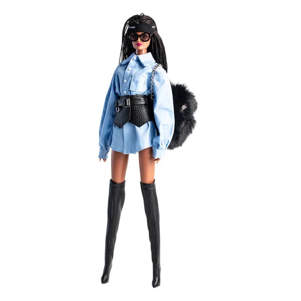 30cm Ubranka i Akcesoria dla Lalki Fajnej Dziewczyny Futurystyczna Nowoczesna Skórzana Kurtka/Koszula/Okulary Moda Przebranie Dla Lalki Supermodelki 1/6
