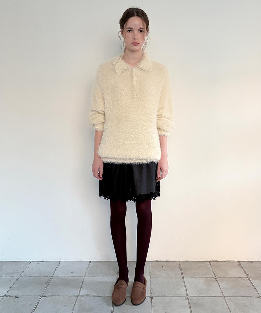 SINOON Sn Hairy Button Pullover (Beige)