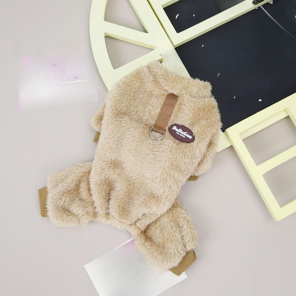 Haustierkleidung, Dreifarbiger Zugring, Vierbeiniges Fleece, Hundekleidung, Herbst- und Winterkleidung, Haustierkleidung, Teddykleidung