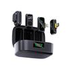 Magnetic Button Wireless Lavalier Microphone, Portable Noise Reduction Mic for Phone Live Vlog Interview Outdoor Recording