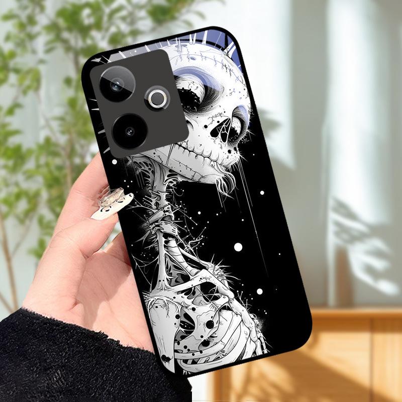 Für Realme GT7 5G Hülle Luxus Malerei Cover Gehärtetes Glas Handyhülle Für Realme GT 7 Fundas Harte PC Stoßfeste Schale Bumper
