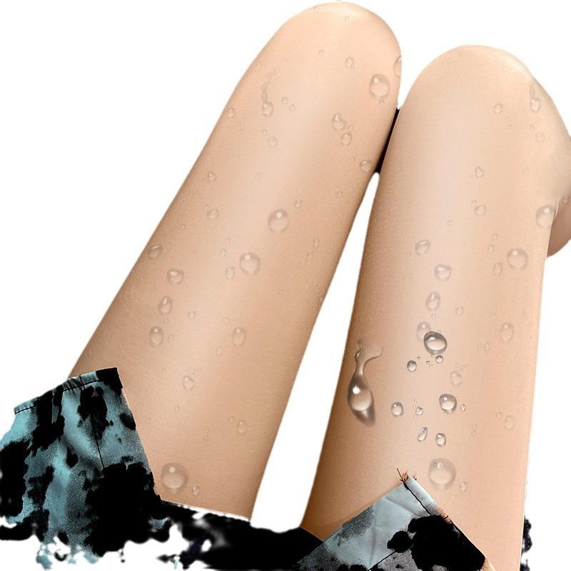 New Bare-leg Artifact VC Flower Fairy High-waisted Belly-tucked Leggings Hip-lifting Black Silk Skin-penetrating Leggings Female