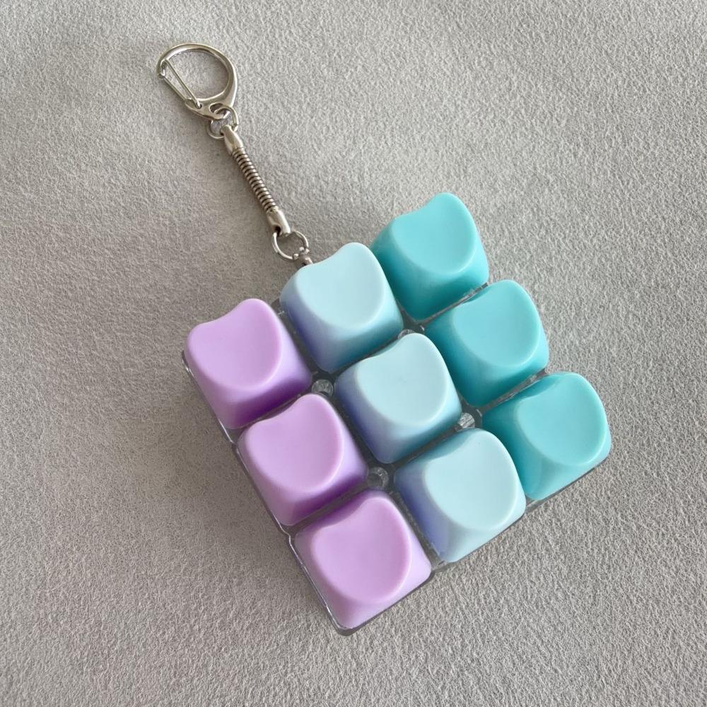 Relaxing Diy Keyboard Fidget Keychain Keycap Heart Shape Finger Keyboard Cap Pass The Time Keys Button Pinch Relief Stress