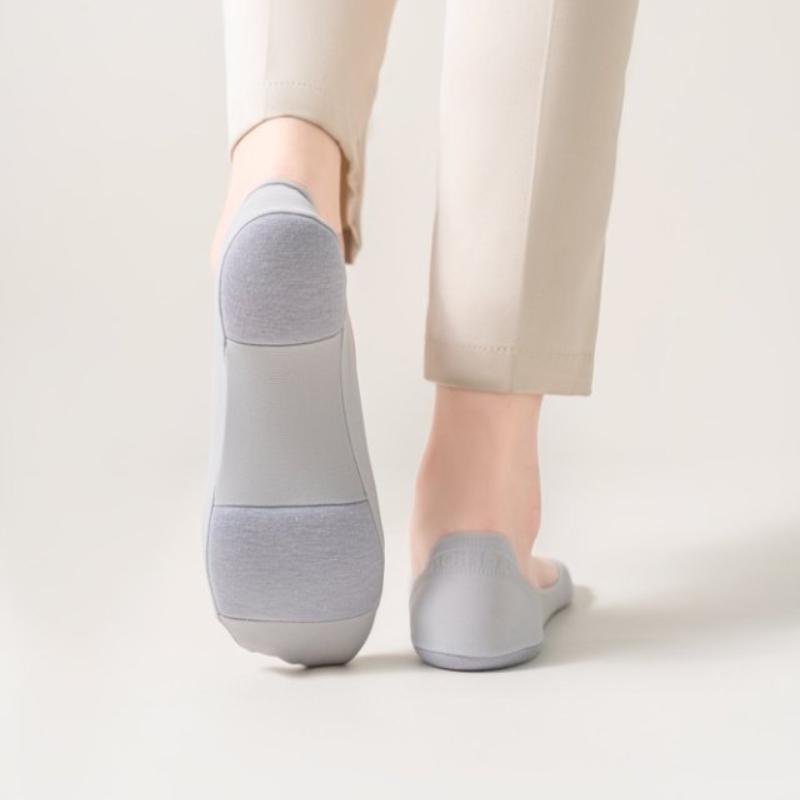 Ice Silk Boat Socks Foot Padded Silicone Anti Slip Thick Sponge Bottom Soft Comfortable High Heel Shockproof Invisible Socks
