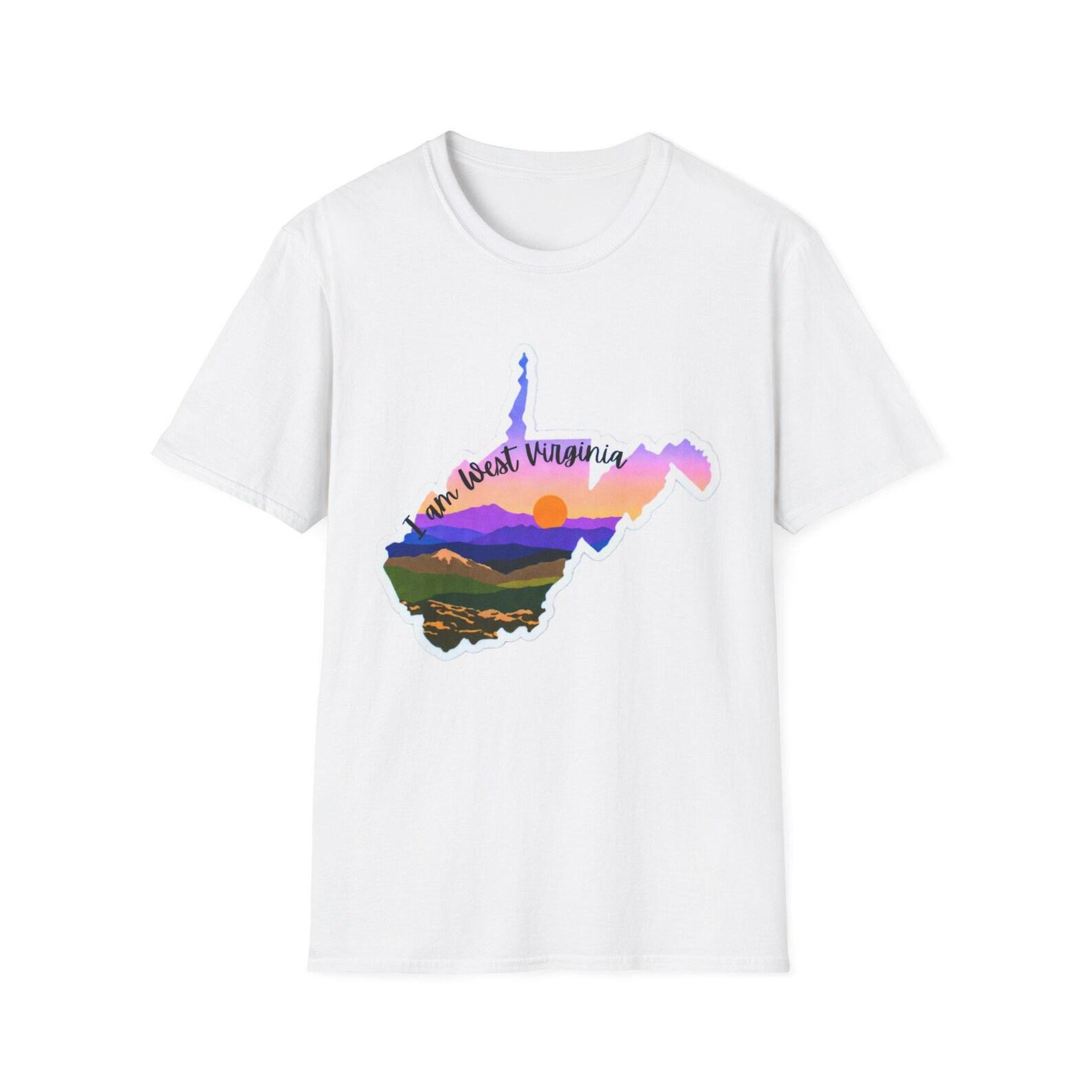 West Virginia Sunset state silhouette T-Shirt | mountain landscape, sunset colors 2XL
