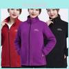 Female Fleece Cardigan With Zipper Stand Collar For Autumn Winter Casual Wear