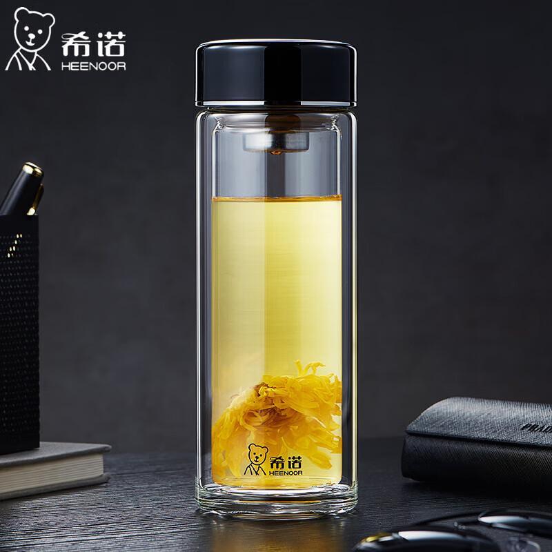 Xeno Classic Double-Wall Glass Water Bottle 360ml