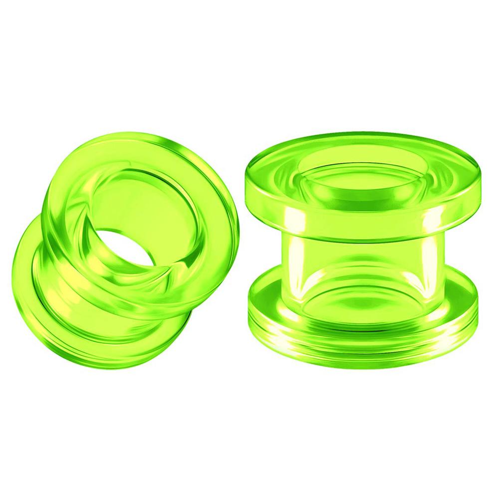 Acrylic Silicone Double Flared Saddle Piercing Jewelry Stretched Ear Plugs Earring Lobe Acrylic External Flesh Tunnel Green