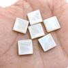 White Mother of Pearl Square Cabochon Gemstone, AAA+ Calibrated Loose Shell Stone for Jewelry Making