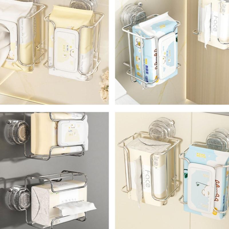 Rusts Proof Bathroom Tissue Holder Delicate Designs Suction Cup Toilet Paper Storage Holder For Home And Office Use