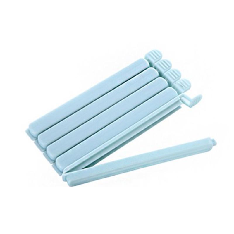 

5X однотонный цветной зажим для запечатывания пищевых пластиковых пакетов для консервирования закусок синий