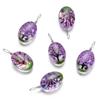 5pcs/lot 13*27mm Hot Sale Crystal Glass Real Dried Flower Oval Pendant for DIY Handmade Jewelry Bracelet Necklace Accessories