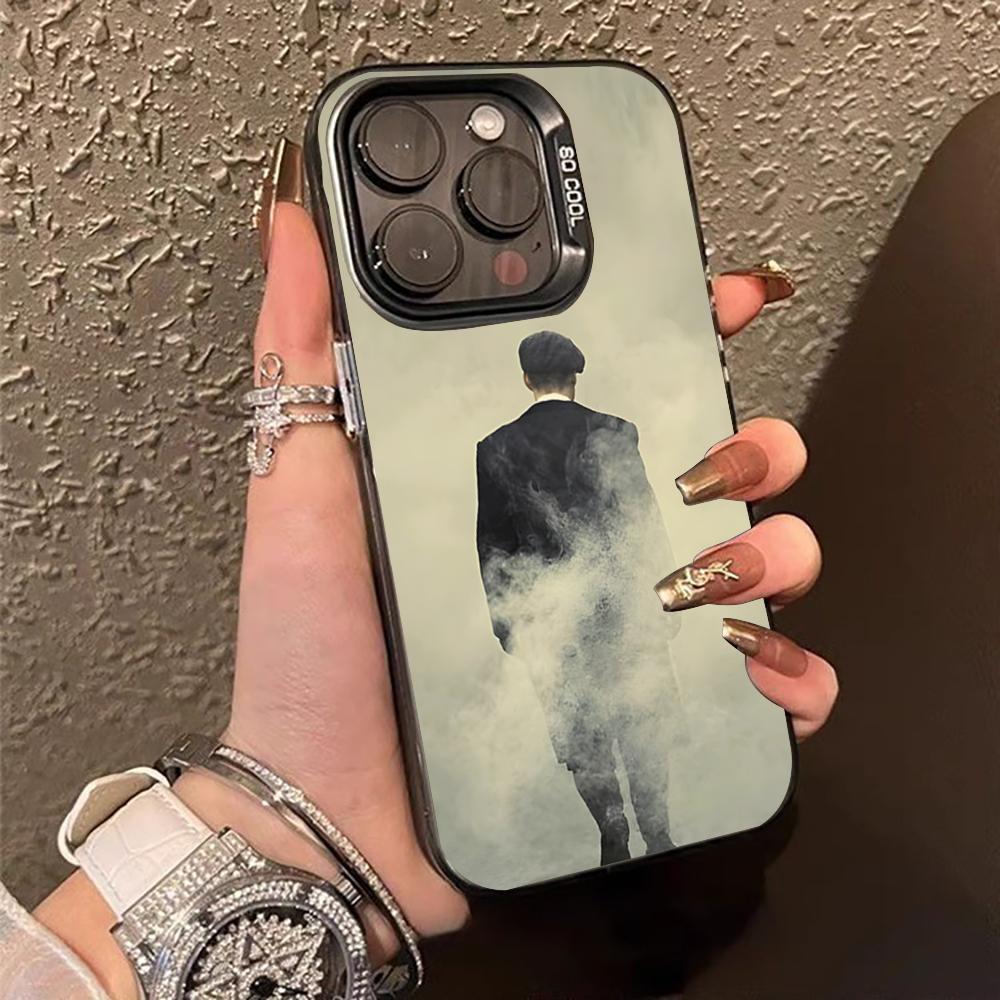 Peaky B-Blinders Tommy Cool Phone Case Black IMD Colorful Silver Suitable Soft Case for iPhone 16 15 14 13 12 11 XS Pro Max