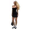 Black suspender dress, European and American summer new temperament commuter tight hip suspender skirt