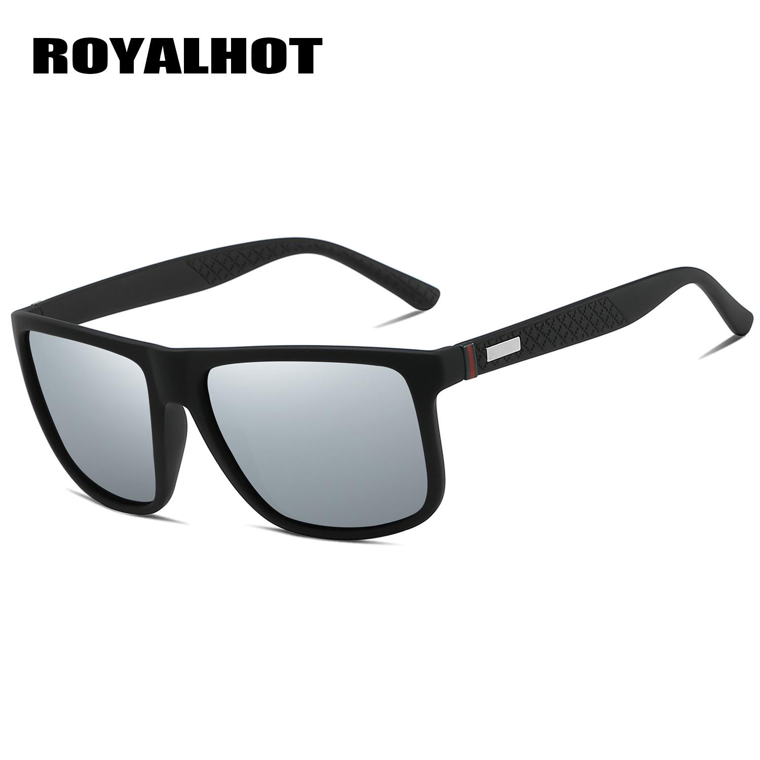 

RoyalHot унисекс поляризационные эластичные солнцезащитные очки в квадратной оправе солнцезащитные очки для вождения солнцезащитные очки, UV400 серебряный