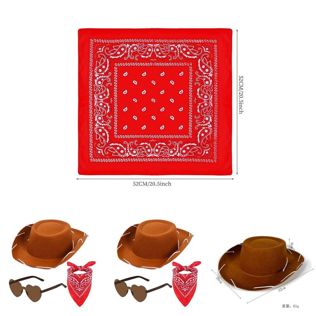 Childrens Cowboy Hat Glasses Bandana Costume Set With Sewn Fabric For Festive Events