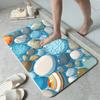 Pebble Pattern Kitchen Rug Waterproof Non-Slip Rugs Set Runner Rug Bedside Rug Absorbent Carpet for Kitchen