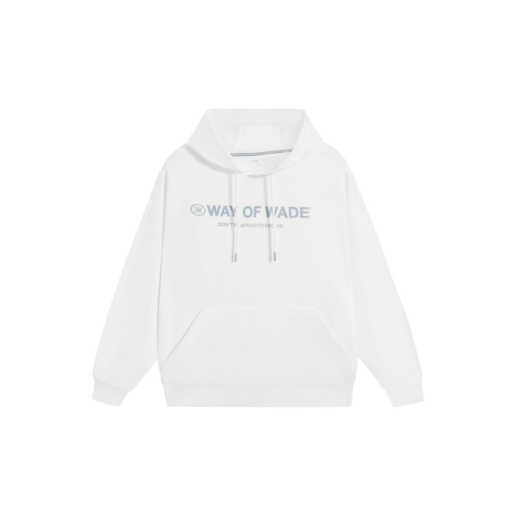 Li-Ning Way of Wade Series Logo Print Hoodie Long Sleeve Sweatshirt Unisex Tops Milk-White AWDS809-5